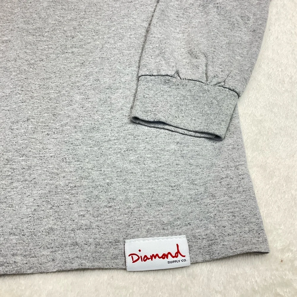 🌼4/$10🌼 Diamond Supply Co. Women’s Medium  ’Diamond Life’ Gray Long Sleeve Tee - Picture 4 of 9
